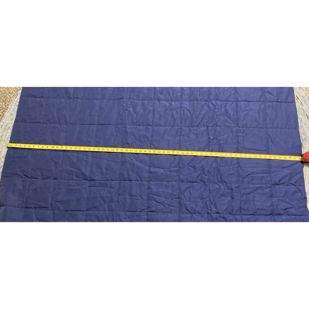 Brookstone Football Stadium Blanket Blue Polyester Zip Closure 72x62 - Picture 6 of 10